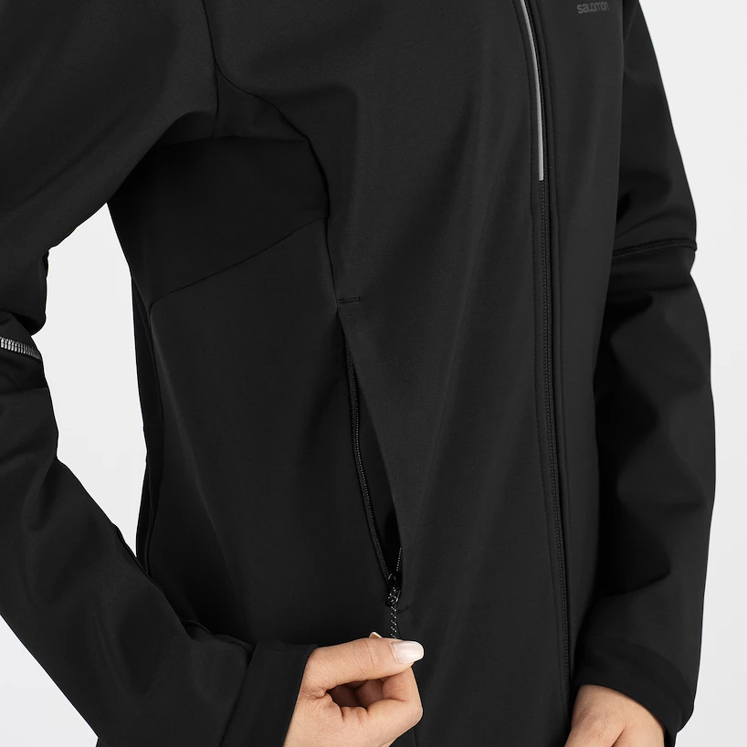 Dames jas Salomon  Agile Softshell Jacket Black XS