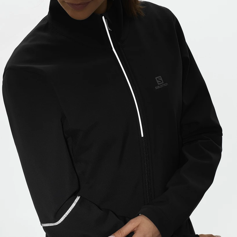 Dames jas Salomon  Agile Softshell Jacket Black XS