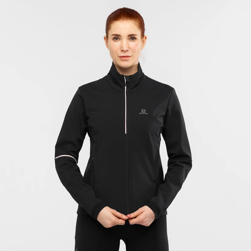 Dames jas Salomon  Agile Softshell Jacket Black XS