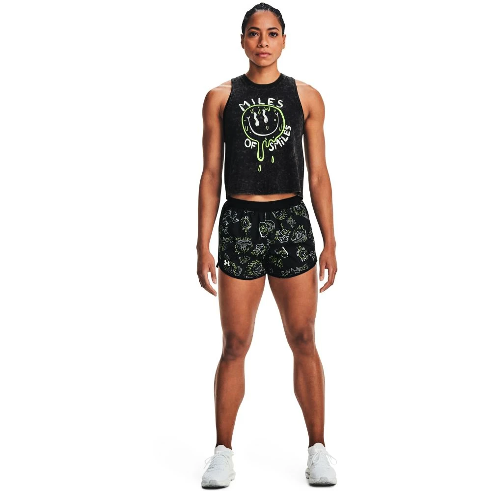Dames korte broek Under Armour  Run Ur Face Off Short-BLK