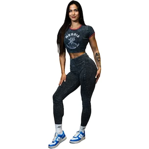 Dames legging Nebbia NEBBIA x OLYMPIA Washed High Waisted Leggings GYM WARRIOR 776 black
