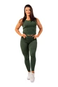 Dames legging Nebbia  Žebrované legíny s vysokým pasem z organické bavlny 405 dark green
