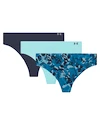 Dames string Under Armour Pure Stretch NS Nov THONG 3Pack Blue  M