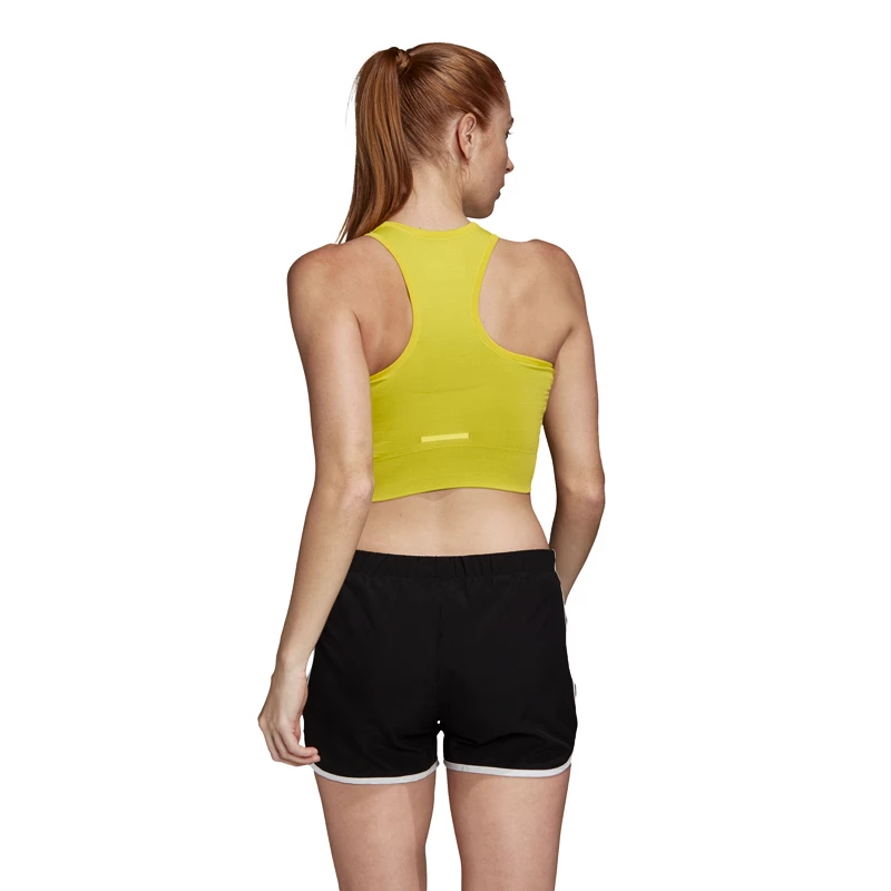 Dames T-shirt adidas  Primeknit Crop S