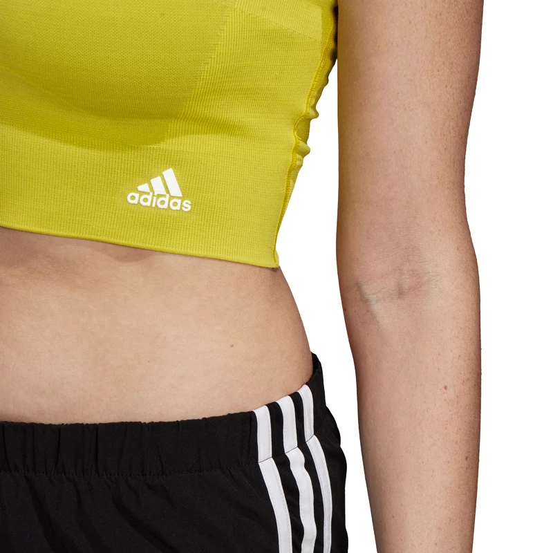 Dames T-shirt adidas  Primeknit Crop S