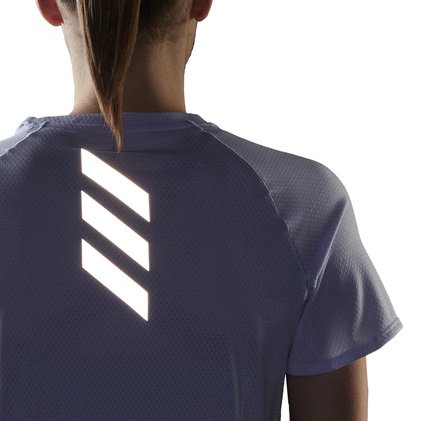 Dames T-shirt adidas  Runner Tee Violet Tone L