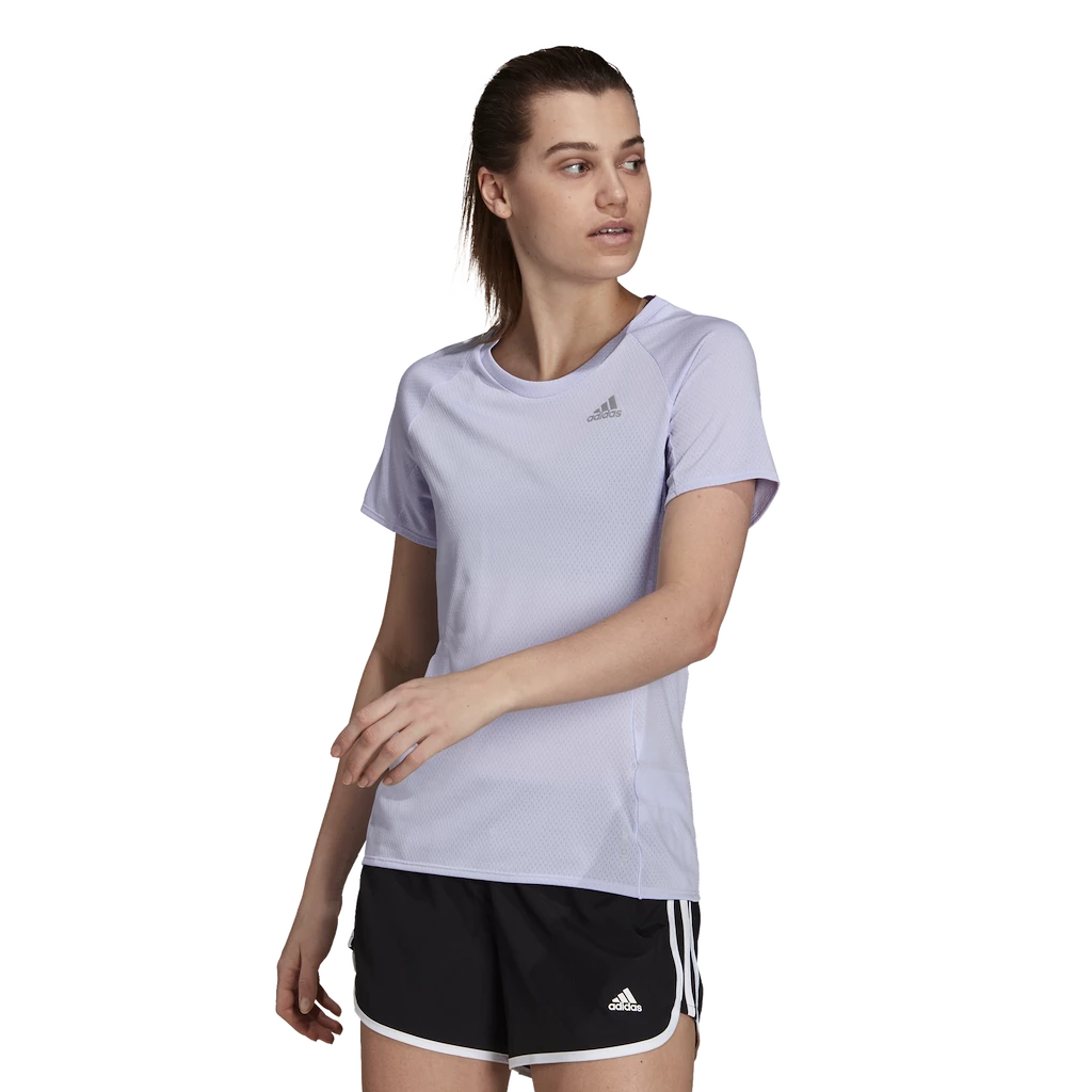 Dames T-shirt adidas  Runner Tee Violet Tone L