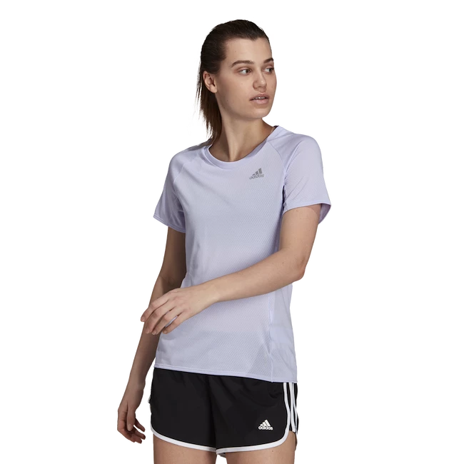 Dames T-shirt adidas  Runner Tee Violet Tone L