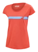 Dames T-shirt Babolat Exercise Stripes Tee Poppy Red