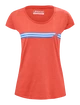 Dames T-shirt Babolat Exercise Stripes Tee Poppy Red