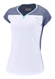 Dames T-shirt Babolat  Play Cap Sleeve Top Women White/Blue