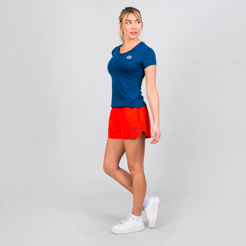 Dames T-shirt BIDI BADU  Anni Burnout Tech Tee Dark Blue M