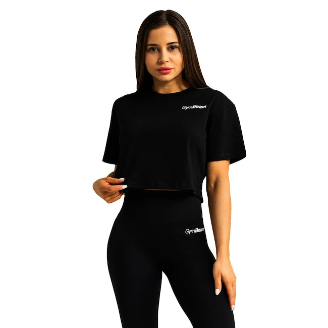 Dames T-shirt GymBeam  Limitless Cropped T-shirt Black