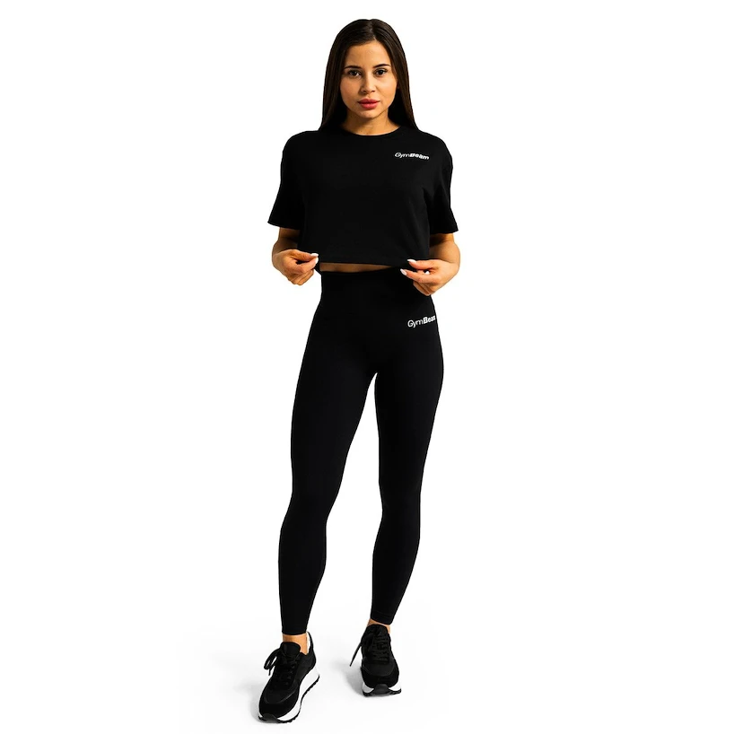 Dames T-shirt GymBeam  Limitless Cropped T-shirt Black