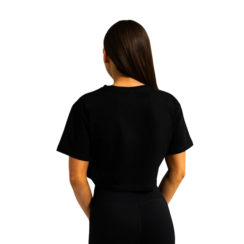 Dames T-shirt GymBeam  Limitless Cropped T-shirt Black