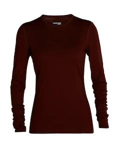 Dames T-shirt Icebreaker  200 Oasis LS Crewe Espresso