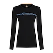 Dames T-shirt Icebreaker Merino 200 Oasis LS Crewe Mountain Pulse Black M
