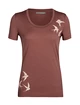 Dames T-shirt Icebreaker Tech Lite II SS Scoop Tee Shapes Grape