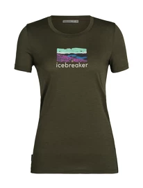 Dames T-shirt Icebreaker Tech Lite II SS Tee Trailhead Loden