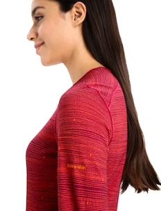Dames T-shirt Icebreaker  W 200 Oasis LS Crewe Ski Cherry