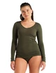 Dames T-shirt Icebreaker  W Siren LS Sweetheart LODEN
