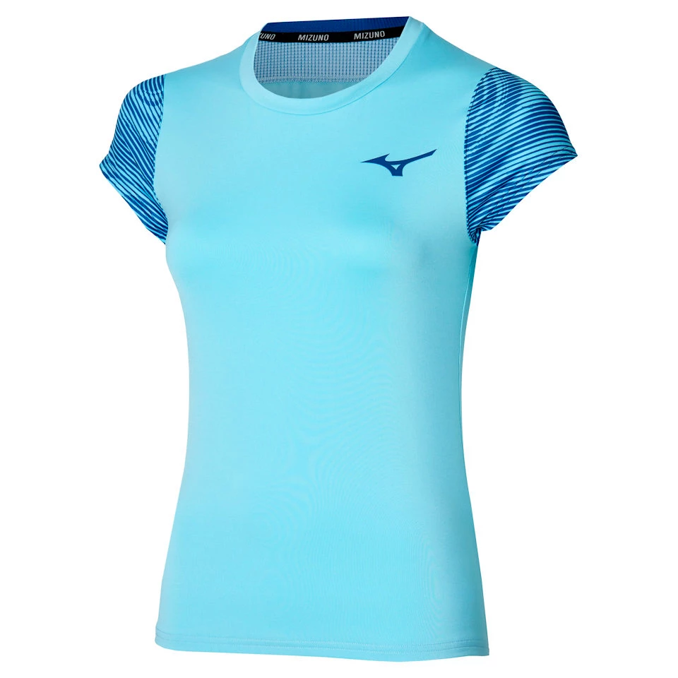 Dames T-shirt Mizuno  Charge Printed Tee  Blue Glow