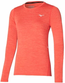 Dames T-shirt Mizuno Impulse Core LS Tee Living Coral