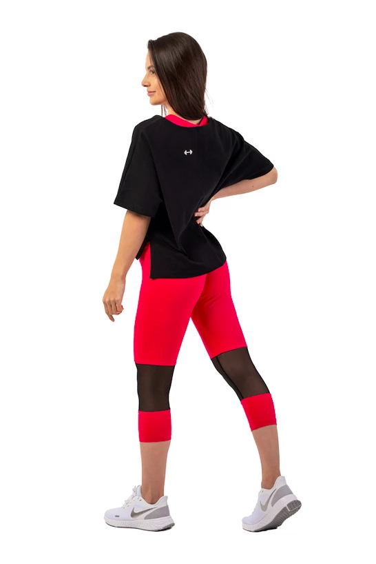 Dames T-shirt Nebbia  Organic Cotton Loose Fit “The Minimalist” Crop Top 417 black XS/S