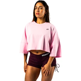 Dames T-shirt Nebbia STRONG BEAUTY Oversized Cropped Tee JUST FLOW 431 pink