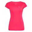 Dames T-shirt Salewa  Puez Melange Dry S/S Tee Rose Red Melange