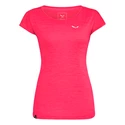 Dames T-shirt Salewa  Puez Melange Dry S/S Tee Rose Red Melange