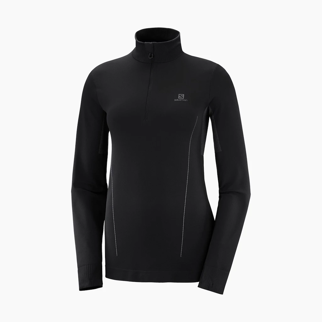 Dames T-shirt Salomon  Comet Seamless HZ Black/Ebony