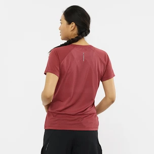 Dames T-shirt Salomon  Cross Rebel SS Tee Earth Red