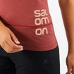 Dames T-shirt Salomon Cross Run Graphic Tee Cabernet