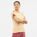 Dames T-shirt Salomon  Cross Run SS Tee Apricot Ice