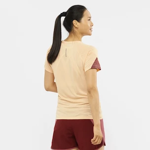 Dames T-shirt Salomon  Cross Run SS Tee Apricot Ice