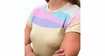 Dames T-shirt Sensor  Coolmax Impress Sand/Stripes