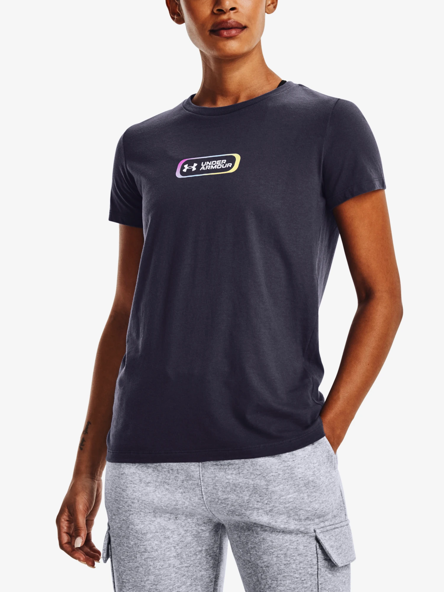 Dames T-shirt Under Armour  GRADIENT PILL SS-GRY S