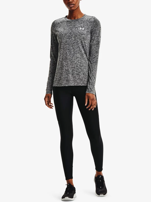 Dames T-shirt Under Armour  Tech LS Crew Twist-BLK XS