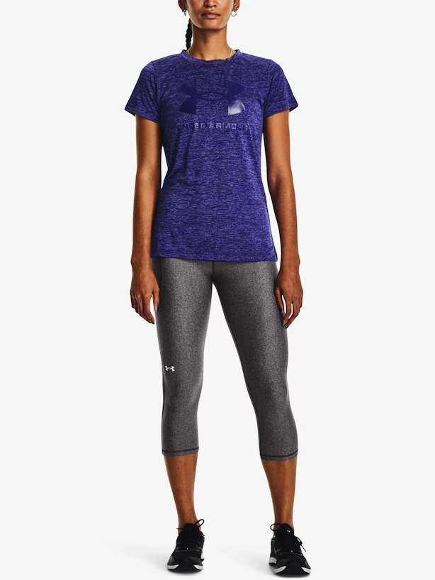 Dames T-shirt Under Armour  Tech Twist BL Gel SSC-BLU XS