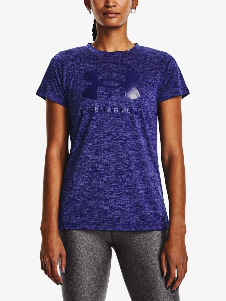 Dames T-shirt Under Armour  Tech Twist BL Gel SSC-BLU XS