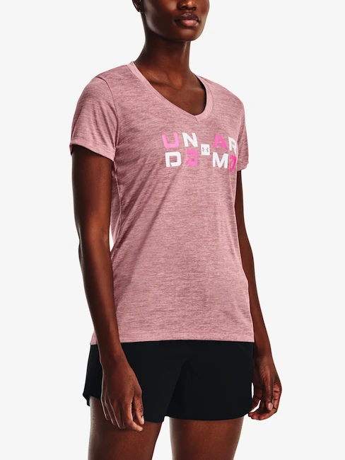 Dames T-shirt Under Armour  Tech Twist Graphic SSV-PNK