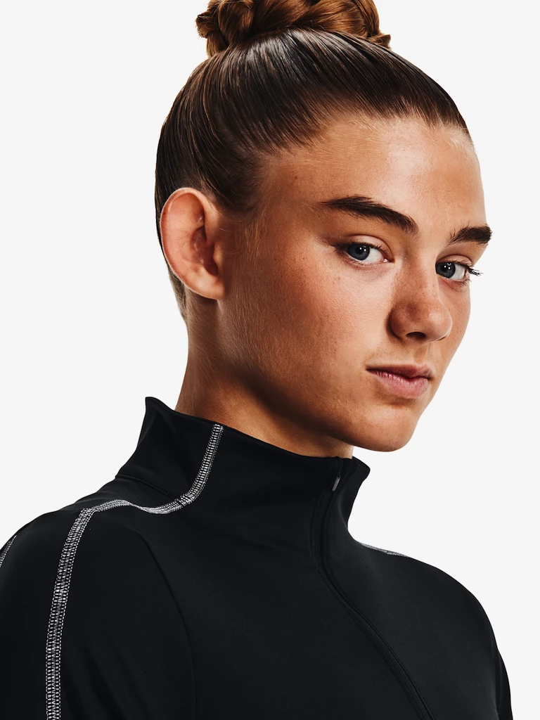 Dames T-shirt Under Armour  Train CW 1/2 Zip-BLK