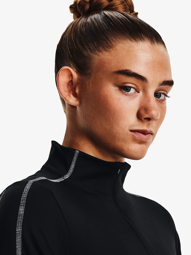 Dames T-shirt Under Armour  Train CW 1/2 Zip-BLK
