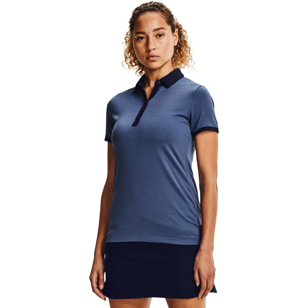 Dames T-shirt Under Armour  Zinger SS Novelty Polo Mineral Blue