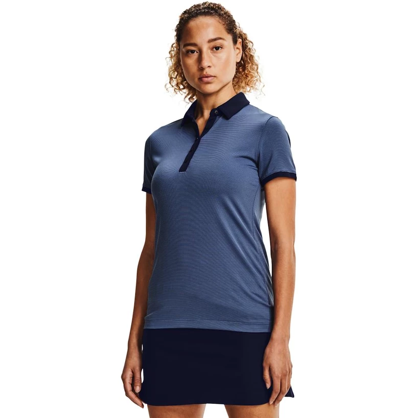 Dames T-shirt Under Armour  Zinger SS Novelty Polo Mineral Blue XS