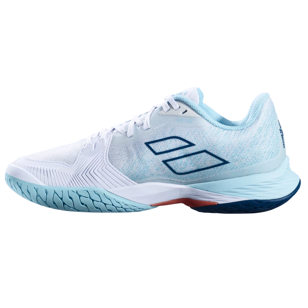 Dames tennisschoenen Babolat Jet Mach 3 All Court Women White/Angel Blue