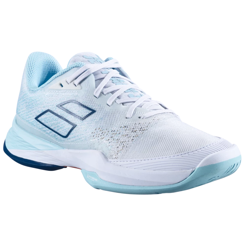 Dames tennisschoenen Babolat Jet Mach 3 All Court Women White/Angel Blue