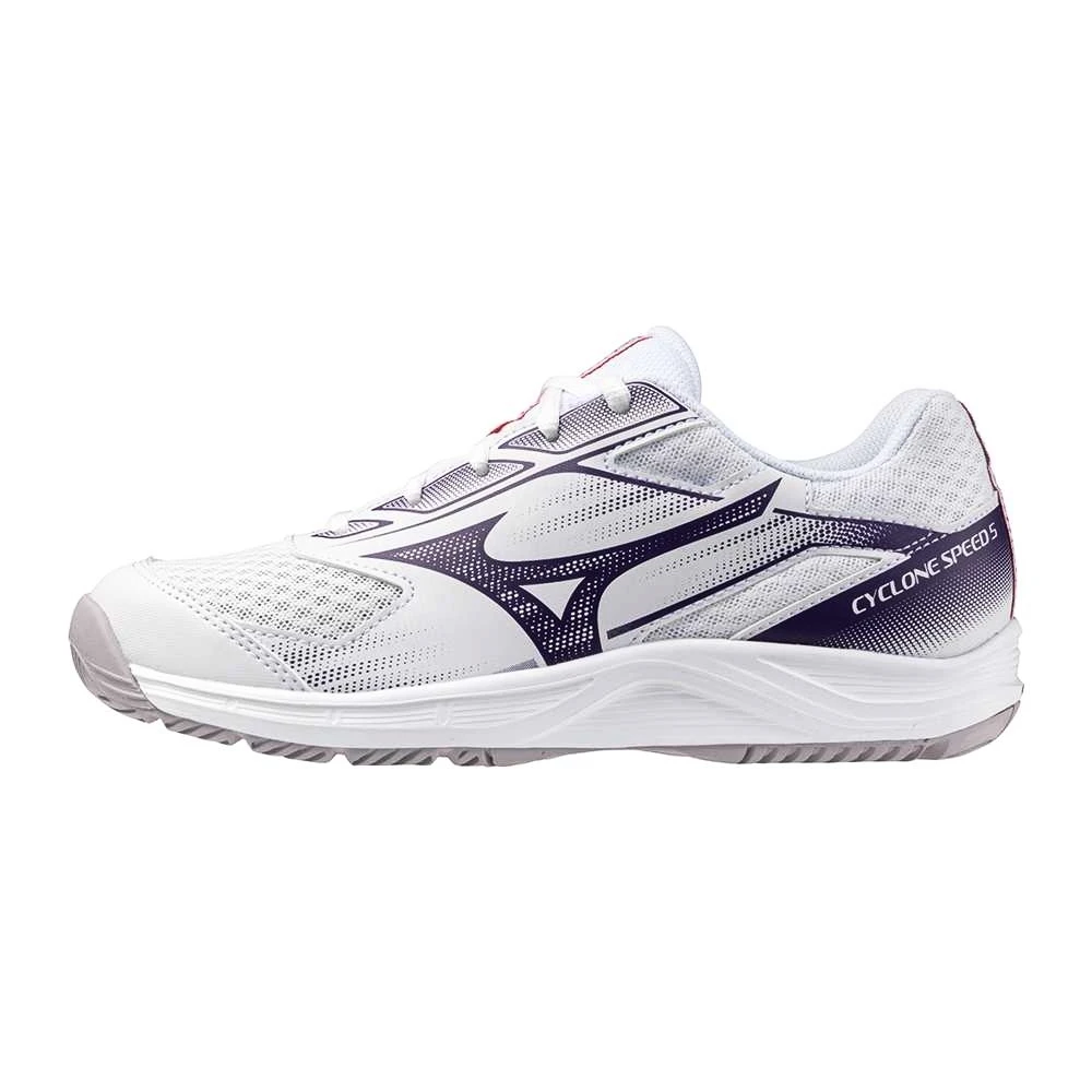 Dames zaalschoenen Mizuno  Cyclone Speed 5 White/Violet Indigo
