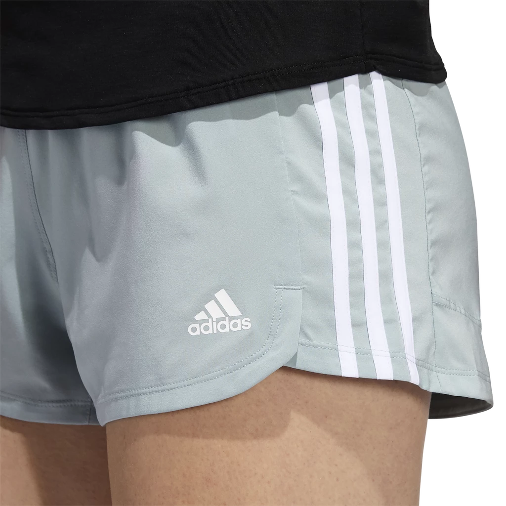 Damesshort adidas  Pacer Woven 3-Stripes Magic Grey